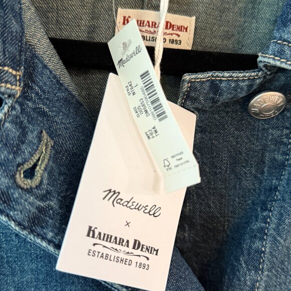 NWT Madewell x Kaihara Denim Jacket in Terrell Wash - Sz L - Picture 3 of 6